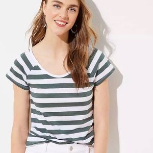 The Loft Green Striped Tee